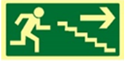 Bezpečnostní značení Únikové schodiště vpravo dolů
