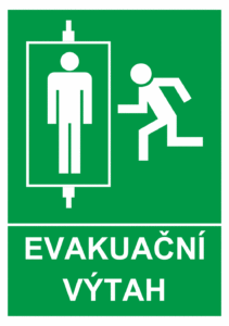 Piktogram evakuačního výtahu.