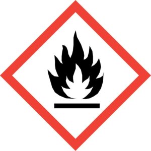 výstražný symbol označující hořlavinu